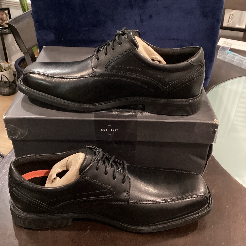 Classic Black Men’s Lace-Up Dress Shoes SL2 Bike Toe Ox Size 11.5 XW Rockport